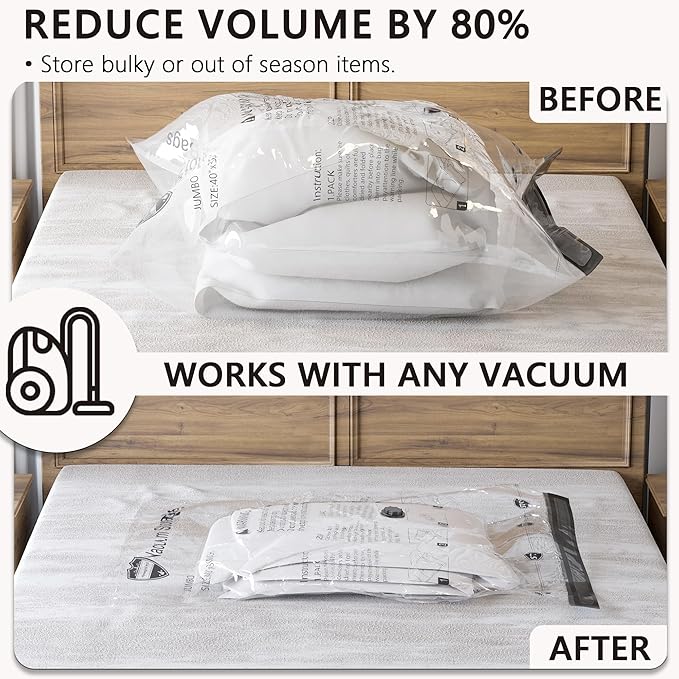 Travel Vacuum Storage Bags with Electric Pump, Space Saver Seal Compression Packing Bags for Clothing Bedding Comforters Blankets Pillows Clothes, 10 Jumbo
