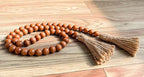 Meplait 39in Wood Bead Garland Farmhouse with Tassels,Versatile Prayer Beads Boho Chic Wall Hanging Home Decor (Brown)