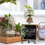 Inspirational Christian Desk Decor, Be Still And Know That I Am God Sign, Desk Decorations For Office Home Living Room Bathroom, Eucalyptus Shelf Decor, Wooden Plaque With Stand (02)