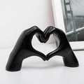 FANTESTICRYAN Small Heart Hands Statues Hand Love Sculpture Cute Decorative Home Decor Ornaments for Living Room, Wedding, Office Desktop, Cabinets, Bookshelf, Gift for Mom (Small Black)