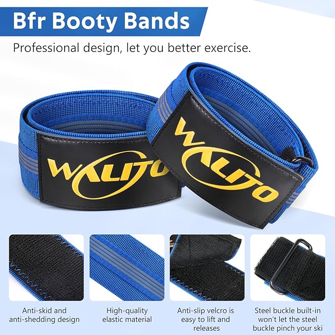 BFR Booty Bands for Women Glutes - Blood Flow Restriction Bands with Weekly Plan for Legs, Butt & Hip Building, Occlusion Bands for Workouts, Best Fabric Bands for Squat Butt & Thigh