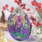 Celtic Knot Stained Glass Hanging Ornament - Christmas Tree Decoration, Holiday Ornament, Gift Idea
