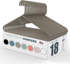 Neaties Heavy Duty Clothes Hangers 18 Pack – Made in The USA – 8lb Capacity Plastic Hangers for Adult Clothing – Durable for Pants, Coats, Jackets, or Jeans – Gray
