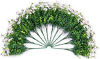 Artificial Flowers for Outdoors Daisy 12 Bundles for Home Decoration, Faux Flower Fake Plants Outside Decoration with Eucalyptus UV Resistant for Planter Porch Patio Yard Garden White