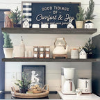QEEIG Floating Shelves for Wall 47.2" Extra Long - Wall Mounted Shelf Bathroom Kitchen Living Room Bedroom Farmhouse Home Decor Display Bookshelf Large 47.2 x 9.3 inch Set of 2, Grey (008-120GY)