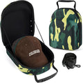 Hard baseball hat case, Hat Carrier Travel Case with Adjustable Shoulder Strap, Hat cap case for 6 Baseball Caps - Perfect for Traveling (Camo Green)
