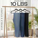 Utopia Home Velvet Hangers 100 Pack – Luxury Non-Slip Slim Pant & Coat Hangers, Strong Space-Saving Clothes Hangers with Pants Bar and 360° Swivel Hook – Black