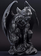 JORAE Winged Gargoyle Statue Indoor Outdoor Home Decor Sitting Guardian Sculpture Halloween Figurines, 9 in, Polyresin