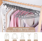 Grey Plastic Hangers 50 Pack: No Shoulder Bumps Ultra Thin Plastic Hanger for Space Saving, Suits, Heavy Duty Coat Clothes Shirt Dress