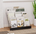 6-Tier 30" Wide Metal Magazine Holders,Wire Countertop Rack with Sign Channel,Retail Book Brochure Magazine Display Stand Literature Greeting CD Card Rack for Book Signing,Vendor Booth
