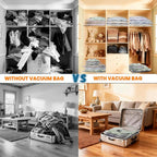 24PCS Vacuum Seal Bags for Clothing with Electric Pump - 8 Small, 8 Medium, 4 Large, 4 Jubom - Space Saver Vacuum Storage Bags for Bedding, Blanket, Pillow, Comforter, Travel, Seasonal Storage