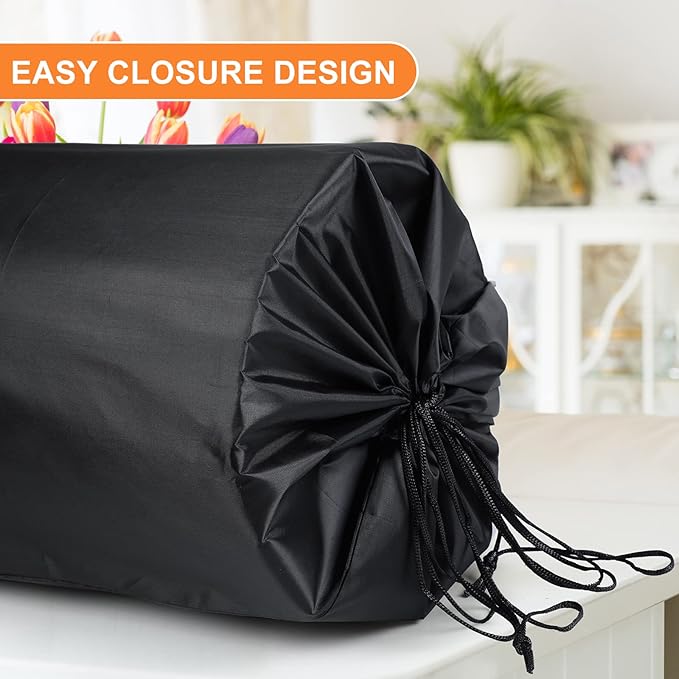 Chengu Jumbo Rug Storage Bag Large Nylon Dustproof Drawstring Space Saver Bags Black Reusable Nylon Cloth Carpet Cover 130 x 24 Inch Storage Pouch for Rug(1 Piece)