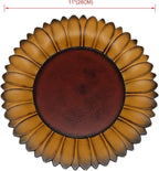 CVHOMEDECO. Sunflower Shape Plate Primitives Rustic Display Wooden Plate Home and Office Décor Art, 11 Inch (Mustard Plate Only)