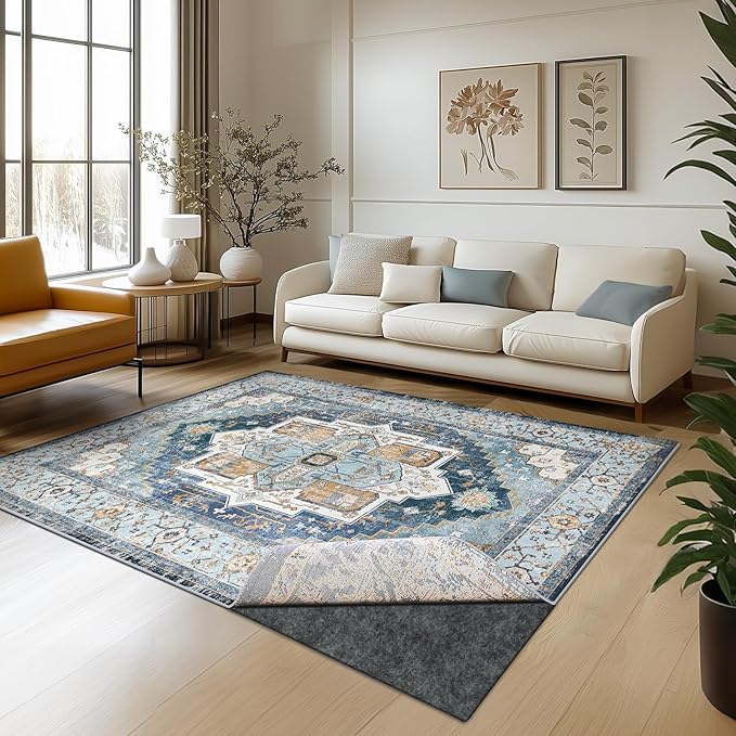 Waterproof Rug Pad, 10x14 ft Area Rug Non-Slip Carpet Pad, Non-Slip Rug Pads for All Floors and Finishes, Felt Pad for Hardwood Floors, Keeps Carpets in Place Soft and Safe