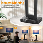 3 Color Temperatures Table Lamps for Bedrooms Set of 2, 22’’ Touch Control Bedside Nightstand Lamps with 2 USB Ports & AC Outlet, Stepless Dimmable Lamps with Blue Shade, Modern Decor for Living Room
