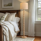 BOBOMOMO 62" Farmhouse Floor Lamp for Living Room, Retro Corner Floor Lamp Rotary Switch, Rustic Standing Lamp for Bedroom, Corner, Nursery, Dining Room, Bedroom, House