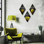 3 Pcs Yellow Rose Bathroom Wall Decor Flower Yellow Decor Inspirational Wooden Wall Art Office Wall Decor with Accept Let Go Have Faith Sign for Girl Women Bathroom Living Room Bedroom(yellow 12 x 7")