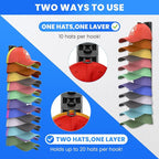 Baseball Cap Storage Rack Wall Mounted - 2-Pack - Holds 40 Caps, Space-Saving Storage and Display Rack - Strong Adhesive Wall Mount - No Drilling Required for Wall and Door Installation (Black)