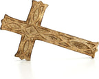 Hosley Hand-Carved Wooden Cross – 8 Inch Rustic Faith Wall Decor | Christian Gift, Prayer Room, Home Blessing, Wedding & Baptism Keepsake