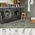 Lahome Dark Green Runner Rugs for Hallway 2x10, Washable Stain Resistant Kitchen Runner Rug 10ft, Rubber Backed Non Slip Carpet for Entryway Back Sliding Door