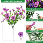 Homsunny Artificial Fake Flowers Faux Plants for Outdoors, 12 Bundles Silk Flowers Outside Spring Decor, Multicolor Faux Daisy Eucalyptus Realistic UV Resisitant for Planter Front Porch Garden Patio