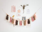 Tassel Garland - Boho Tassel Garland with Wood Beads - Wall Decor for Dorm, Girls Room and Nursery Room (43 inch) - Blush and Terra Cotta