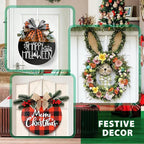 Booda Brand 14" Over The Door Hooks, 4 Pack Widen Wreath Hangers Fit The 1-3/4" & 1-3/8" Door Thicknesses, Z-Shaped Metal Door Hanger Hooks for Hanging Wreaths, Hats,and Clothes (White-4Pack)