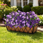 INQCMY Artificial Fake Flowers for Outdoor Spring Decoration,12 Bundles Faux Silk Colorful Morning Glory with Eucalyptus UV Resistant Realistic Fake Plants for Outside Planter Porch Patio Yard Garden