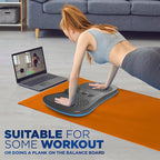 Serenelife Wooden Anti Fatigue Mat - Ergonomic Natural Hardwood Wobble Balance Board with Ergonomic Design Comfort Floor Mat for Standing Desks, Fitness Workout For Home, Therapy, Black