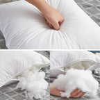 Oubonun 18"x18" Pillow Inserts (Set of 4) - 100% Cotton Cover, Square Throw Pillow Inserts for Couch, Sofa, Bed - Decorative 18 Inch White Pillow Inserts
