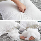 Oubonun 30 x 30 Pillow Inserts (Set of 2) - Euro Pillows with 100% Cotton Cover - 30 Inch Square Interior Sofa Pillow Inserts - Decorative Pillow Insert Pair - White Couch Pillow
