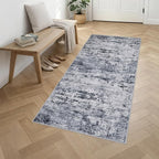 Washable Area Rug 3x8 Entryway Rug: Washable Modern Abstract Soft Thin Rug Indoor Floor No Slip Stain Resistant Carpet for Bedroom Dining Room Farmhouse Nursery Home Office - Grey