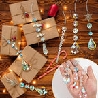GuassLee Christmas Crystal Prism Ornaments for Christmas Tree - 6pcs Iridescent Teardrop Crystal Glass Sun Catcher for Christmas Decorations Indoor Tree Birthday Party Decor