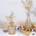 Amber Glass Bud Vases Set of 5, Gold Flower Vase for Centerpieces, Small Clear Vases in Bulk for Wedding Decorations, Vintage Vase for Table, Recepetion, Home Décor