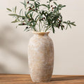 Ceramic Flower Vase, 12.5" Large Rustic Farmhouse Vases Home Decor Tall Pottery Decorative Pampas Vase for Table Living Room Entryway Mantel Bookshelf Bedroom Bathroom Kitchen-Yellow