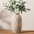 Ceramic Flower Vase, 12.5" Large Rustic Farmhouse Vases Home Decor Tall Pottery Decorative Pampas Vase for Table Living Room Entryway Mantel Bookshelf Bedroom Bathroom Kitchen-Yellow