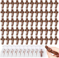 60Pcs Wooden Cross Bulk Worry Cross with Organza Bags Handcrafted Walnut Pocket Cross My Heart Handheld Prayer Cross Anxiety Stress Relief Christian Faith Encouragement Gifts for Church Ministry