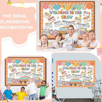 Pajean Welcome to The Crew Bulletin Board Set Groovy Back to School Classroom Decorations Retro Hippie Name Tags Cutouts with Groovy Daisy Borders for Door Wall Chalkboard Decor Preschool Supplies