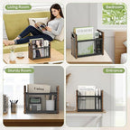Magazine Rack & Holder, Mesh Magazine Rack Floor, Multi-Purpose Storage Organizer for Magazines, Books, Newspapers, Mail, Tablets | Magazines Storage Basket for Home, Office, Bathroom, Vintage Brown