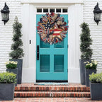 250th Anniversary Patriotic Wreath, 4th of July Wreath for Front Door, Patriotic Wreath Handmade Eagle Wreaths, Memorial Day Home Decoration for Indoor and Outdoor (B)