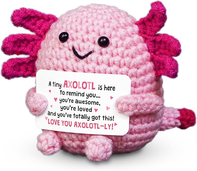 OASSIE Kindergarten Graduation Gifts for Kids - Positive Crochet Animals Axolotl - 6 7 8 9 10 11 12 Years Old Inspirational Birthday Preschool Teen Girl Gifts Trendy Stuff for Kids Teens