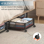 Foldable Bedroom Storage Organization with Handles - Under Bed Storage Containers with Wheels - Bins Drawer for Clothes, Blankets and Shoes