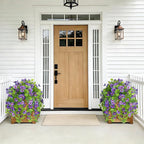 Fake Artificial Flowers Hanging for Outdoors Decor, 2 Bundles UV Resistant Faux Silk Flowers for Planters Porch Patio Window Yard Balcony Fence Decoration