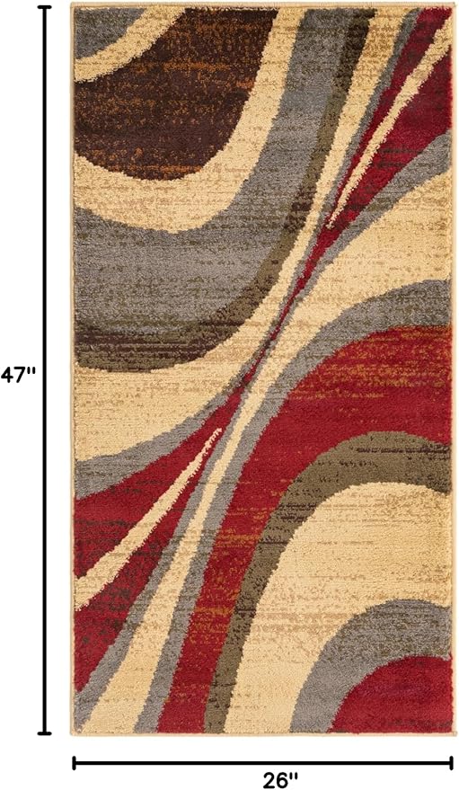 Unique Loom Barista Collection Area Rug - Ngada (2' 2" x 3' 11" Runner, Beige/Red)
