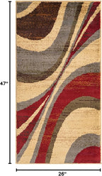 Unique Loom Barista Collection Area Rug - Ngada (2' 2" x 3' 11" Runner, Beige/Red)