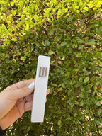 A&S Mezuzot Modern Concrete Mezuzah Case with Scroll, Easy Peel and Stick Mezuza (Ivory+ Wood Shin, 6 Inches)