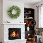 24 Inch Summer Wreaths for Front Door Spring Wreath Outdoor Green Door Wreath for All Seasons Porch Living Room Bedroom Indoor Outdoor Window Wall Farmhouse Home Decoration