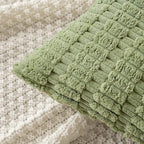 MIULEE Pack of 2 Spring Corduroy Decorative Throw Pillow Covers 18x18 Inch Soft Boho Striped Pillow Covers Modern Farmhouse Home Decor for Summer Sofa Living Room Couch Bed Sage Green