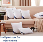 Siluvia 30"x30" Pillow Inserts Set of 2 Square Throw 30 Pillows with 100% Cotton Cover for Sofa, Couch, and Bed - White