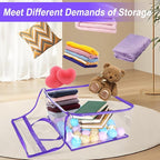 2 Pack Clear Zippered Storage Bags for Clothes, Closet Organizers and Storage Vinyl Bag for Bedding, Linen, Blankets, Comforters, Clothes & Toys Multi Purpose & Space Saver PVC Organizers